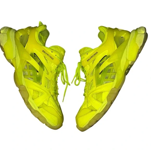 Balenciaga Track 2.0 Neon Yellow Rare Clear Sole Sneakers Men’s 12